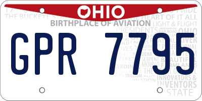 OH license plate GPR7795