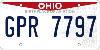 OH license plate GPR7797