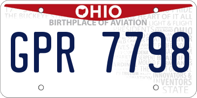 OH license plate GPR7798
