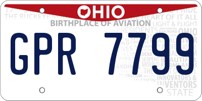 OH license plate GPR7799