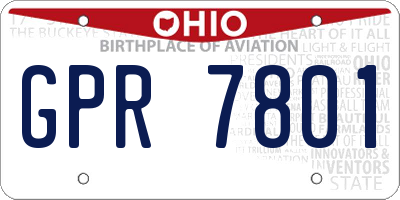 OH license plate GPR7801