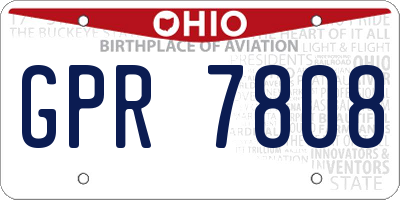 OH license plate GPR7808
