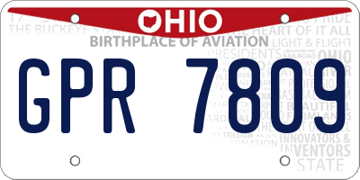 OH license plate GPR7809