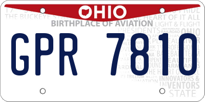 OH license plate GPR7810