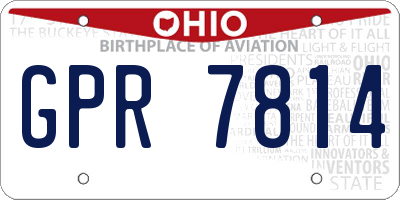OH license plate GPR7814