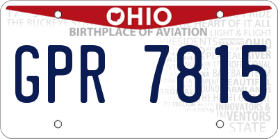 OH license plate GPR7815