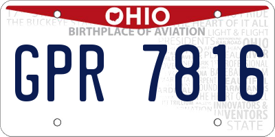 OH license plate GPR7816