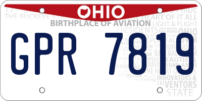 OH license plate GPR7819