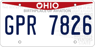 OH license plate GPR7826