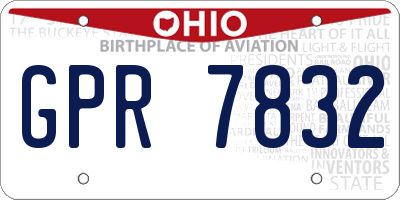 OH license plate GPR7832