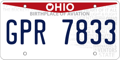 OH license plate GPR7833
