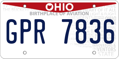 OH license plate GPR7836