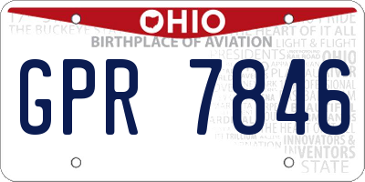 OH license plate GPR7846