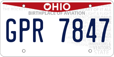 OH license plate GPR7847
