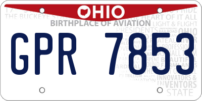 OH license plate GPR7853