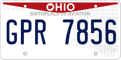 OH license plate GPR7856