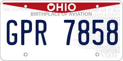 OH license plate GPR7858