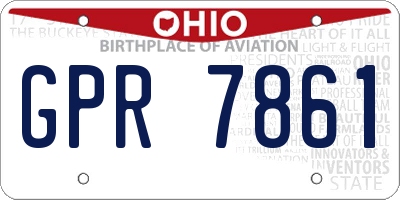 OH license plate GPR7861