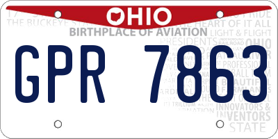 OH license plate GPR7863