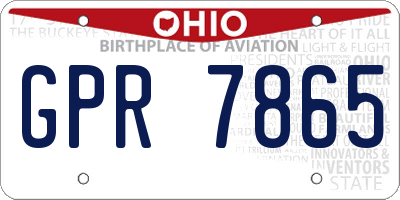 OH license plate GPR7865