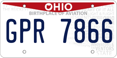 OH license plate GPR7866