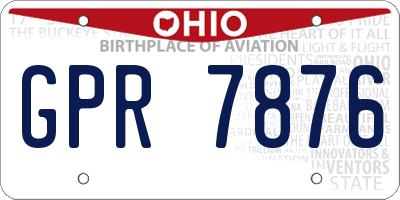OH license plate GPR7876