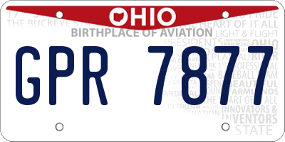 OH license plate GPR7877