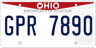 OH license plate GPR7890