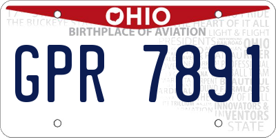 OH license plate GPR7891