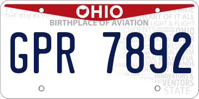 OH license plate GPR7892