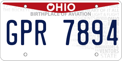 OH license plate GPR7894
