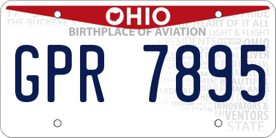 OH license plate GPR7895