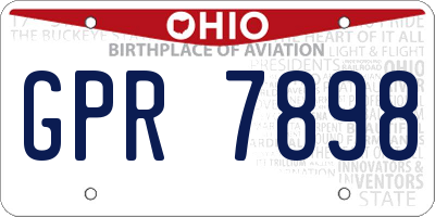 OH license plate GPR7898