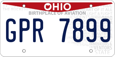 OH license plate GPR7899