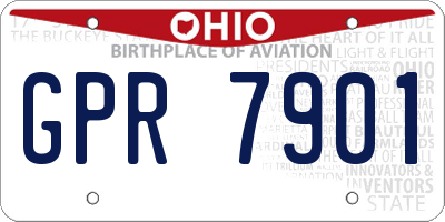 OH license plate GPR7901