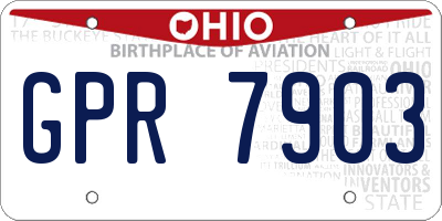 OH license plate GPR7903