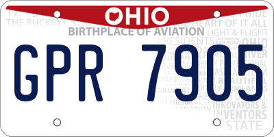 OH license plate GPR7905