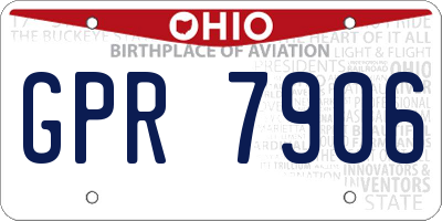 OH license plate GPR7906