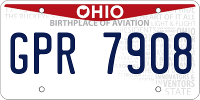 OH license plate GPR7908