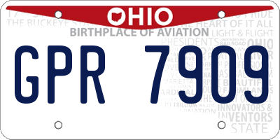 OH license plate GPR7909