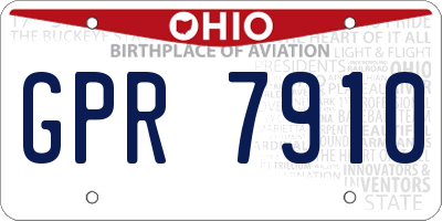 OH license plate GPR7910