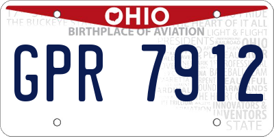 OH license plate GPR7912