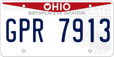 OH license plate GPR7913