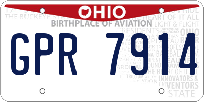 OH license plate GPR7914
