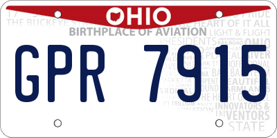 OH license plate GPR7915
