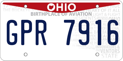 OH license plate GPR7916