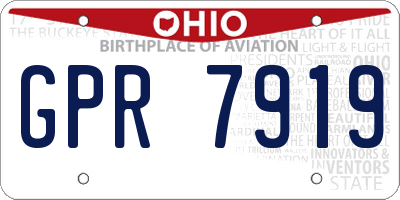 OH license plate GPR7919
