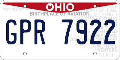 OH license plate GPR7922