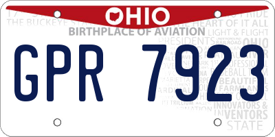 OH license plate GPR7923