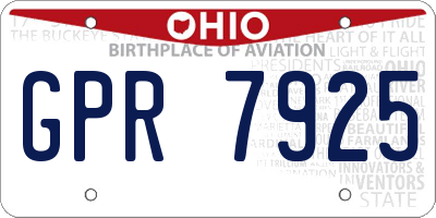 OH license plate GPR7925